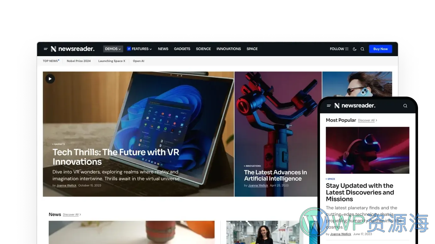 Newsreader-新闻资讯杂志WordPress新媒体主题[更至v1.0.10]插图5-WordPress资源海