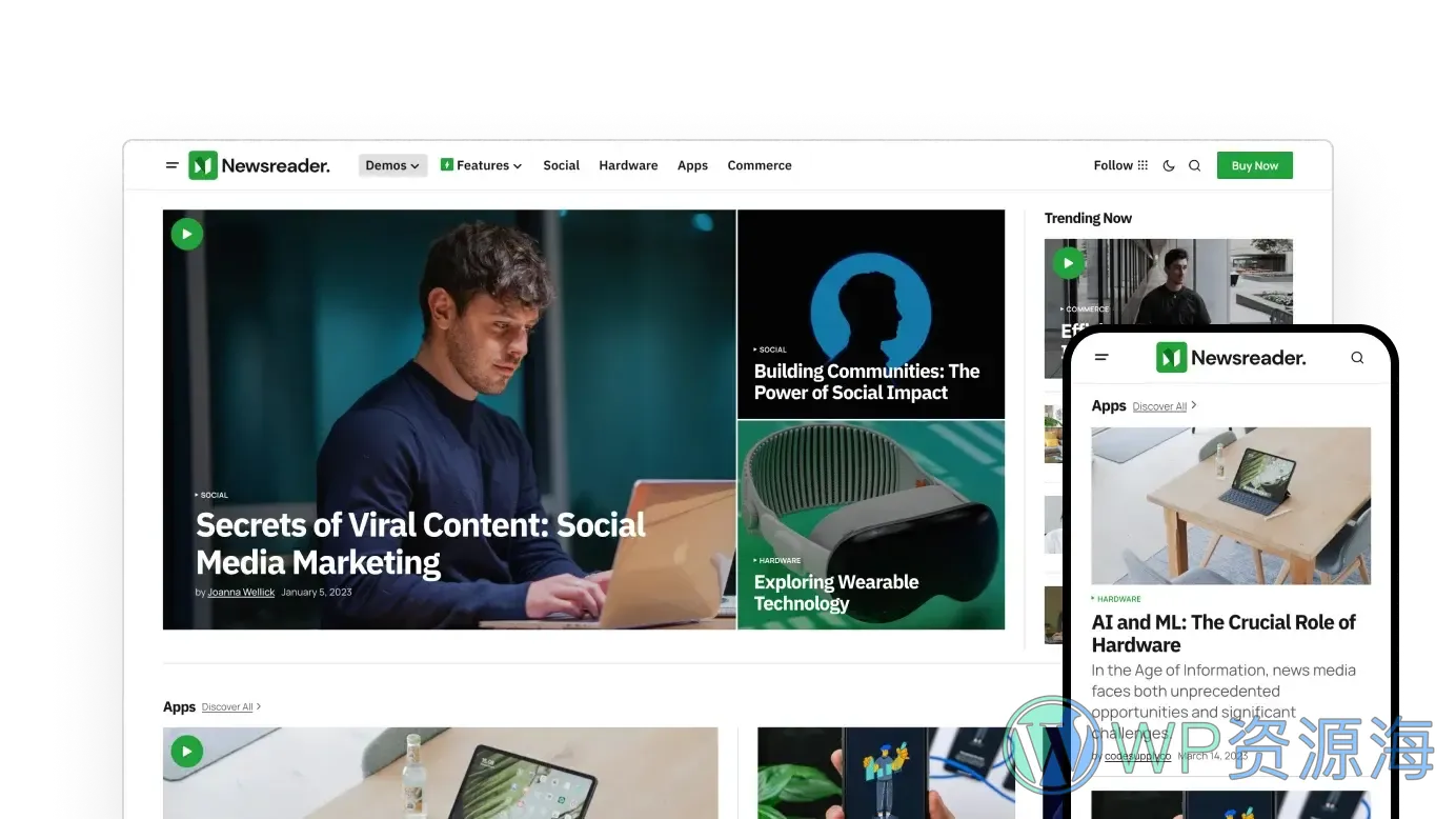 Newsreader-新闻资讯杂志WordPress新媒体主题[更至v1.0.10]插图7-WordPress资源海