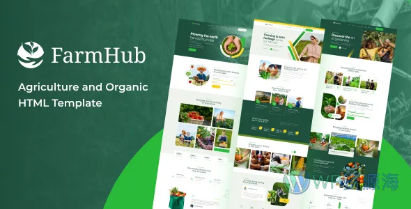 Farmhub-绿色农业有机食品农场网站HTML模板插图-WordPress资源海