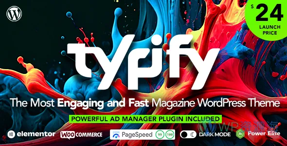 Typify-有点酷的新闻杂志博客WordPress主题插图-WP资源海 Typify-有点酷的新闻杂志博客WordPress主题插图-WP资源海