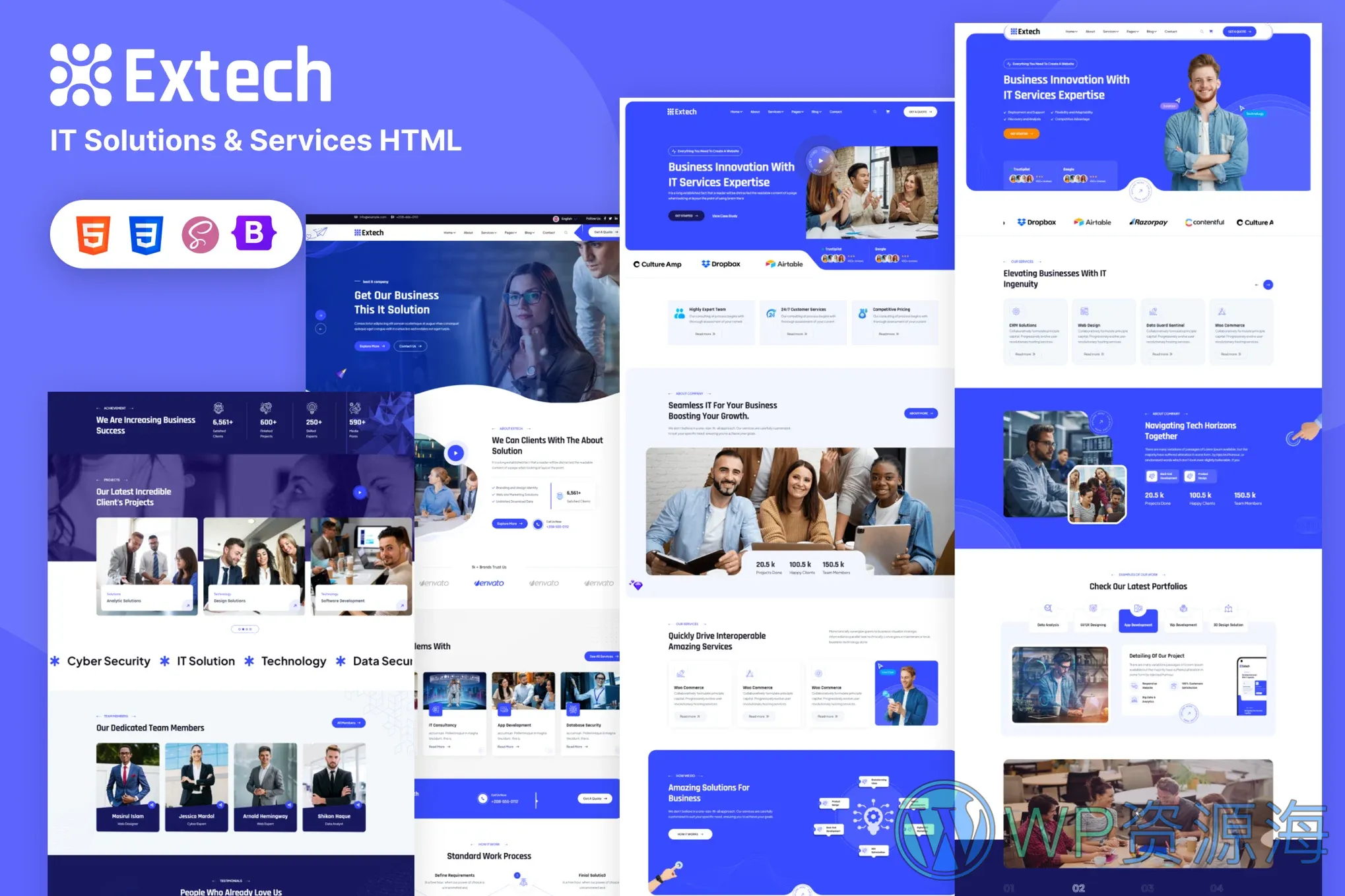 Extech-互联网络IT软件科技公司HTML5网站模板插图1-WP资源海