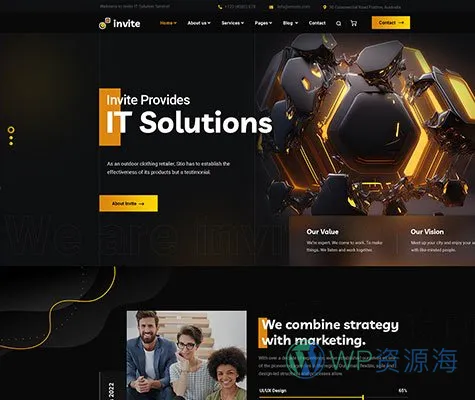 Invite-超炫酷网络科技公司网站模板WordPress主题[更至v1.0.9] 插图3-WP资源海