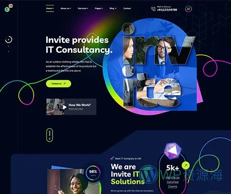 Invite-超炫酷网络科技公司网站模板WordPress主题[更至v1.0.9] 插图2-WP资源海