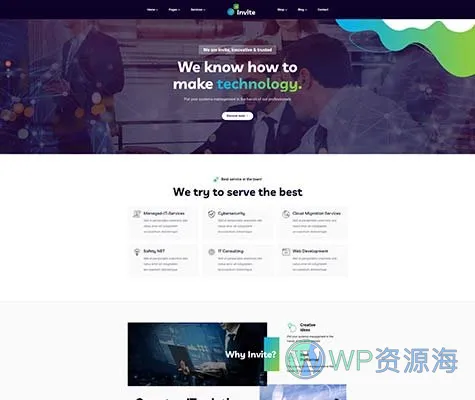 Invite-超炫酷网络科技公司网站模板WordPress主题[更至v1.0.9] 插图8-WP资源海