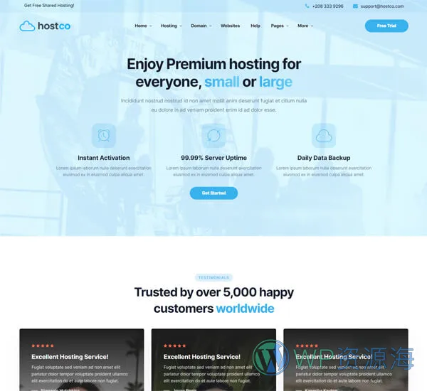 Hostco-服务器主机托管网站模板WordPress主题[更至v1.0.3]插图12-WP资源海