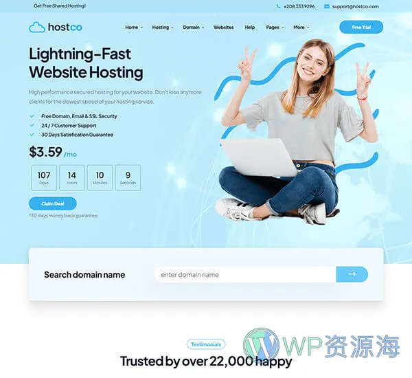 Hostco-服务器主机托管网站模板WordPress主题[更至v1.0.3]插图3-WP资源海