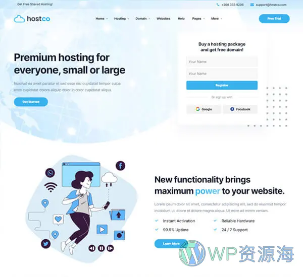 Hostco-服务器主机托管网站模板WordPress主题[更至v1.0.3]插图8-WP资源海