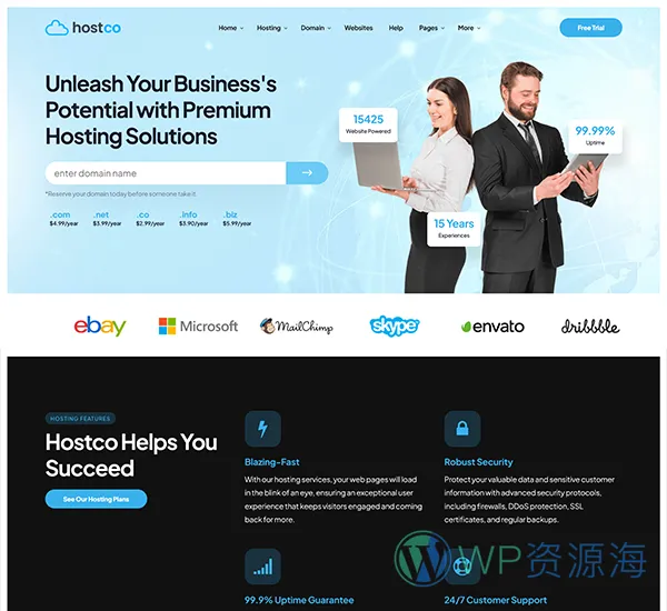 Hostco-服务器主机托管网站模板WordPress主题[更至v1.0.3]插图4-WP资源海