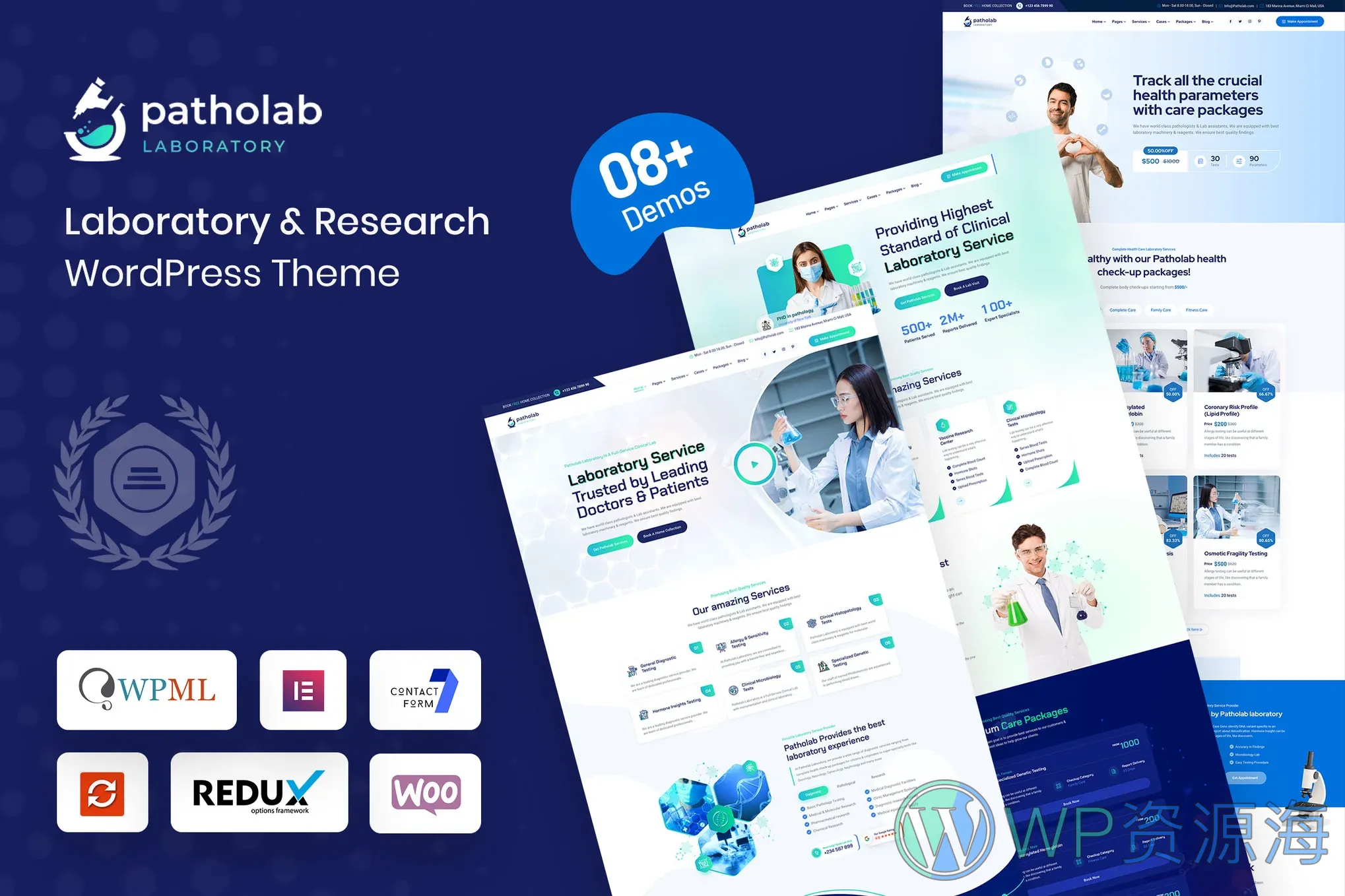 Patholab-实验医药科研中心网站模板WordPress主题[更至v1.0.5]插图1-WP资源海
