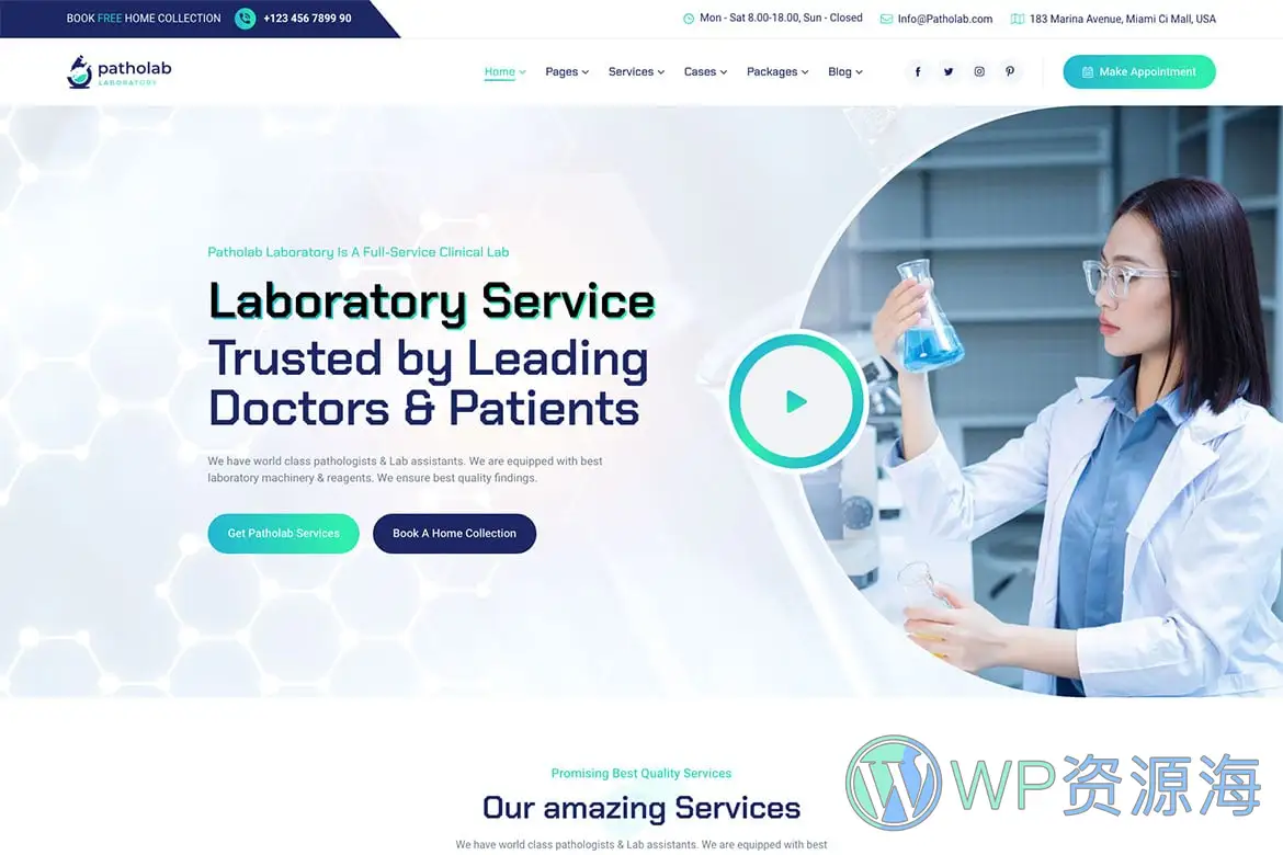 Patholab-实验医药科研中心网站模板WordPress主题[更至v1.0.5]插图4-WP资源海