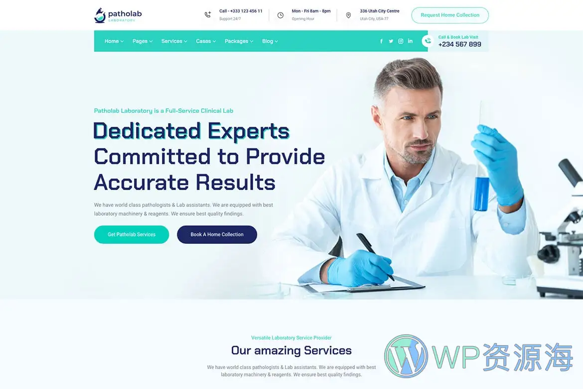 Patholab-实验医药科研中心网站模板WordPress主题[更至v1.0.5]插图5-WP资源海
