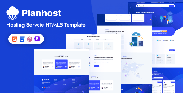 Planhost-服务器IDC虚拟主机HTML5网站模板图片