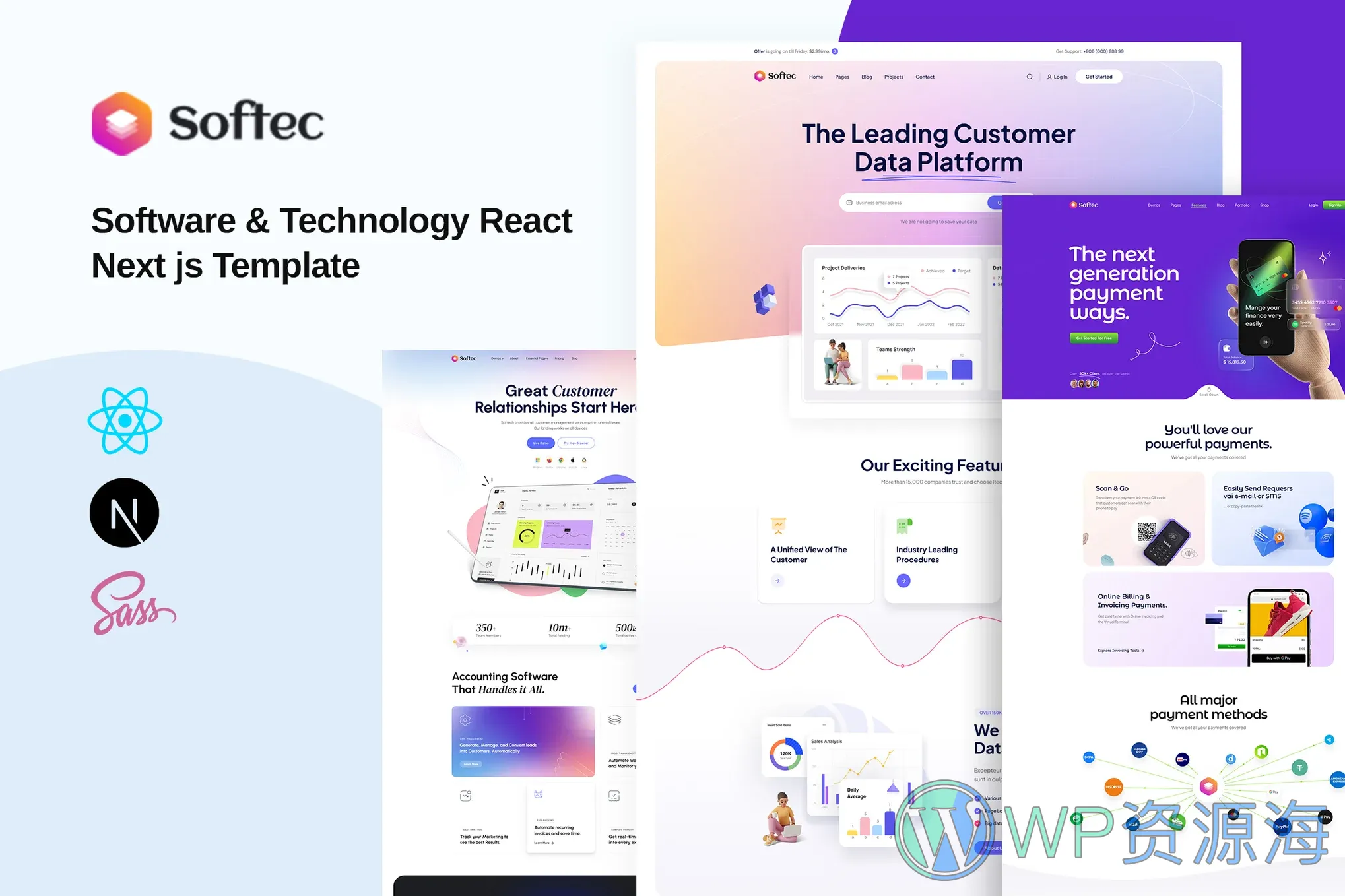 Softec-软件科技公司网站React Next.js模板[更至v2024.5.9]插图1-WP资源海