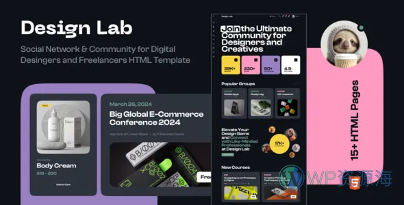 Design Lab-既漂亮又有设计感的HTML5网站模板插图-WP资源海