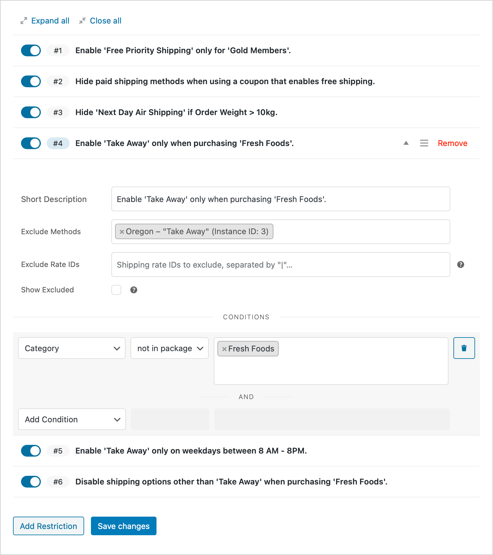 Conditional Shipping and Payments for WooCommerce 配送方式支付选项条件控制插件[更至v2.0.3]图片4