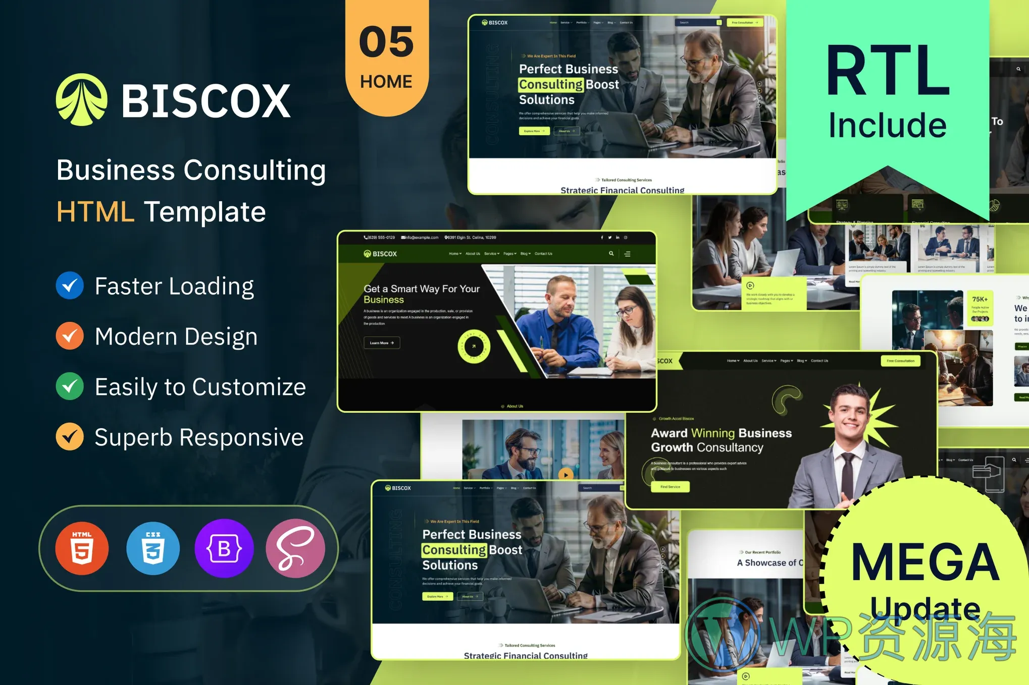 Biscox-超漂亮商务咨询金融公司HTML网站模板插图1-WP资源海