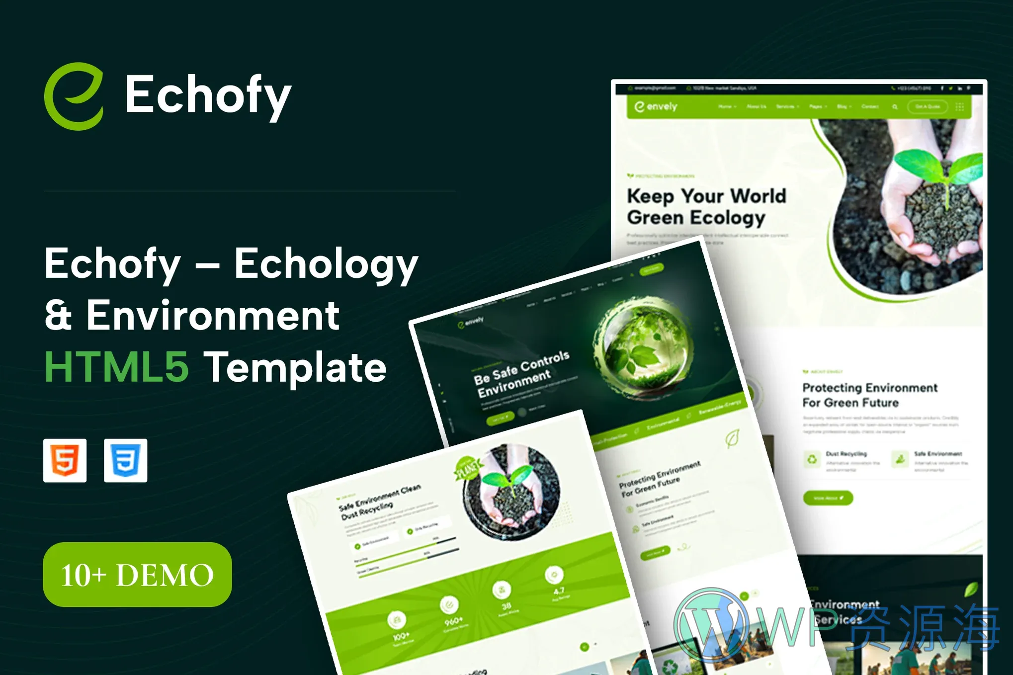 Echofy-绿色能源环保组织太阳能网站HTML5模板插图1-WP资源海