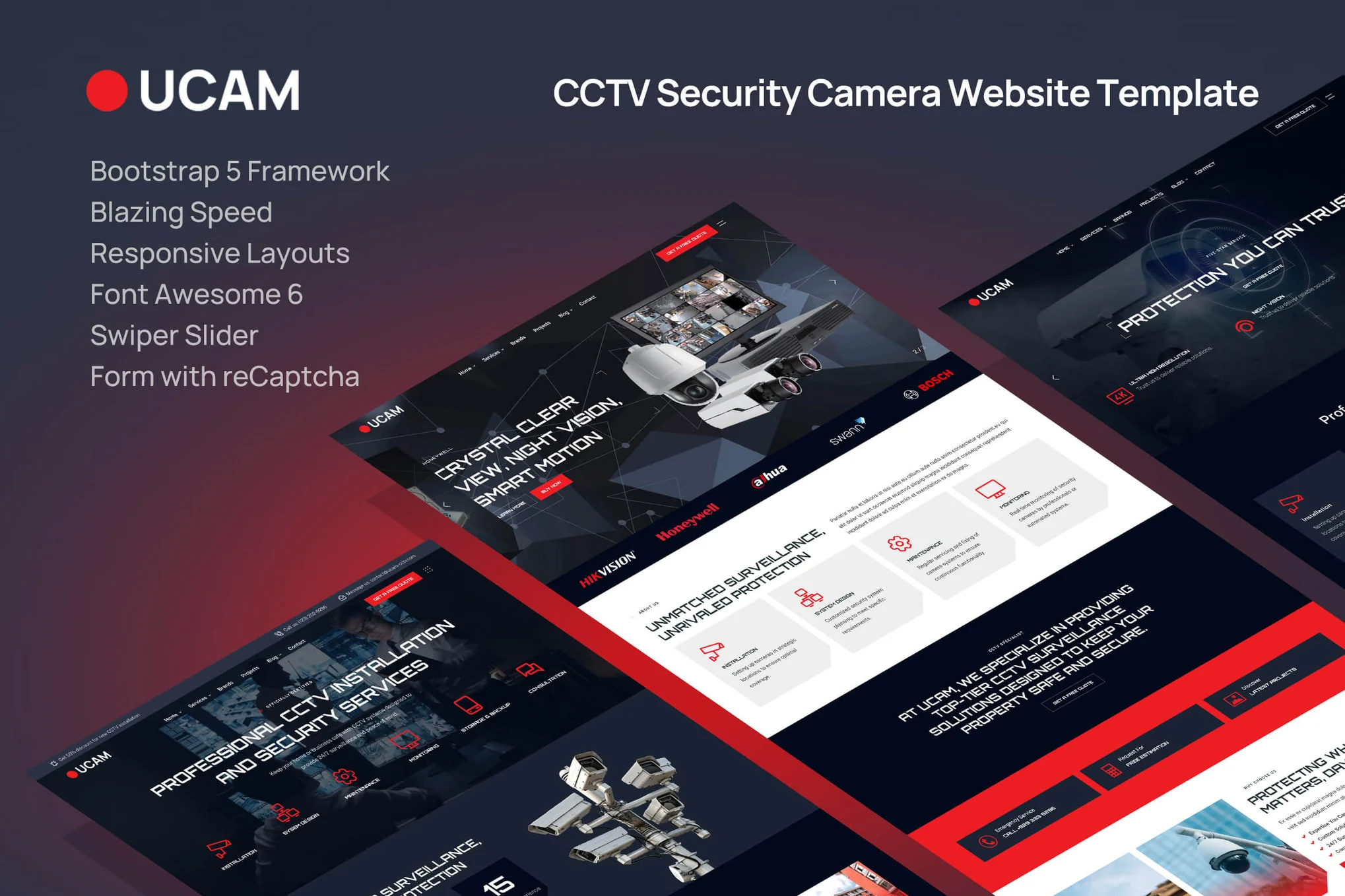 Ucam-CCTV安防监控摄像头产品网站HTML5模板