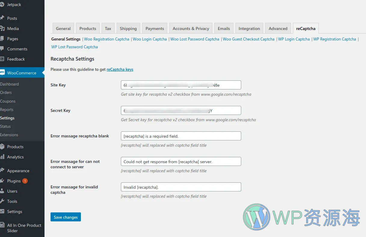 reCaptcha for WooCommerce 安全验证/机器人与垃圾内容拦截插件[更至v2.54]插图15-WP资源海