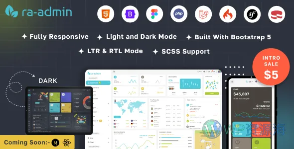 Ra-admin 超漂亮后台管理仪表盘模板/多框架适配插图-WP资源海
