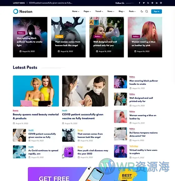 Neoton-漂亮且强大的新闻杂志博客WordPress主题插图10-WP资源海