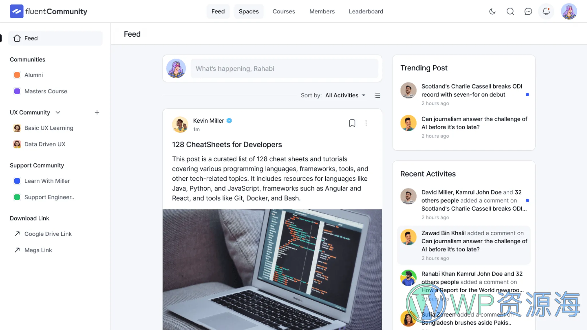 FluentCommunity Pro-轻量级社区论坛在线课程WordPress插件插图2-WP资源海