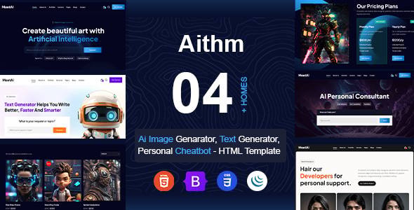 Aithm-超炫酷AI公司网站HTML5模板