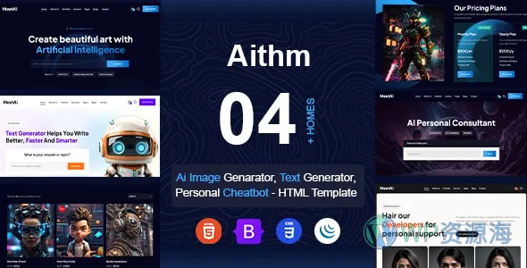 Aithm-超炫酷AI公司网站HTML5模板插图-WP资源海