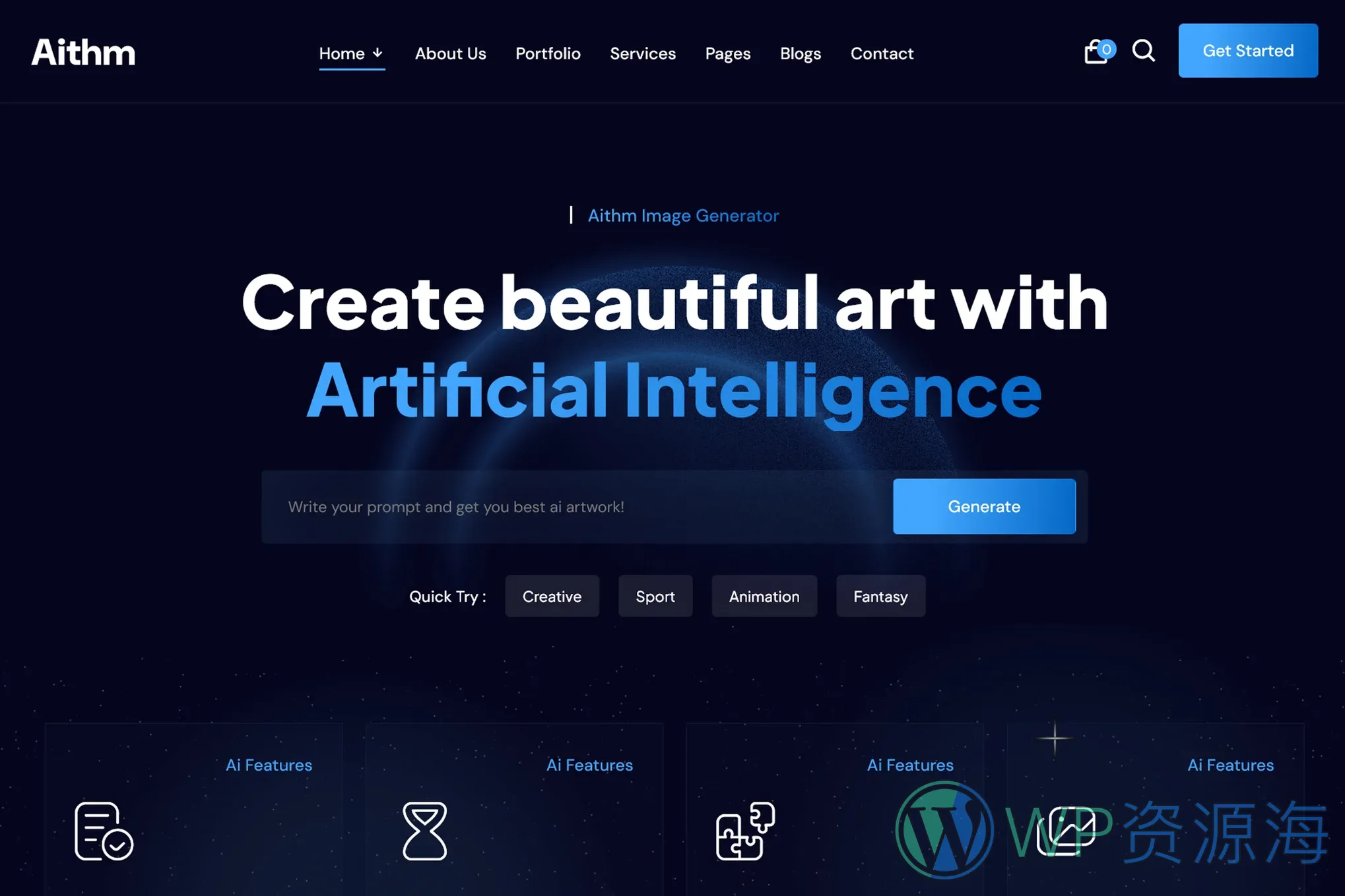 Aithm-超炫酷AI公司网站HTML5模板插图7-WP资源海