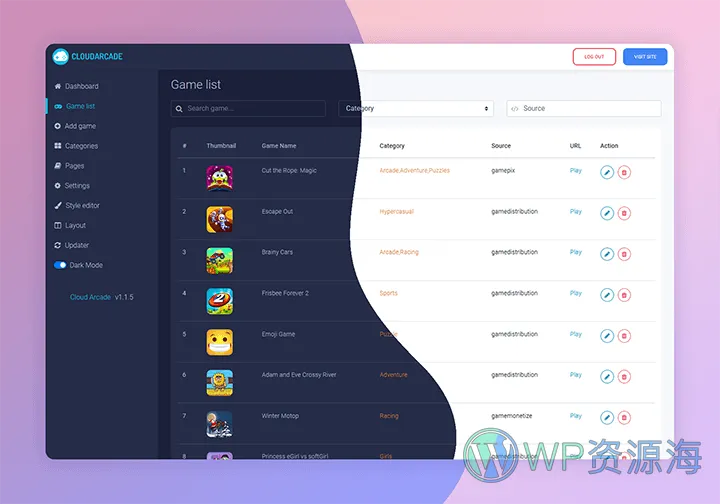 CloudArcade-H5网页在线小游戏网站PHP系统源码插图4-WP资源海