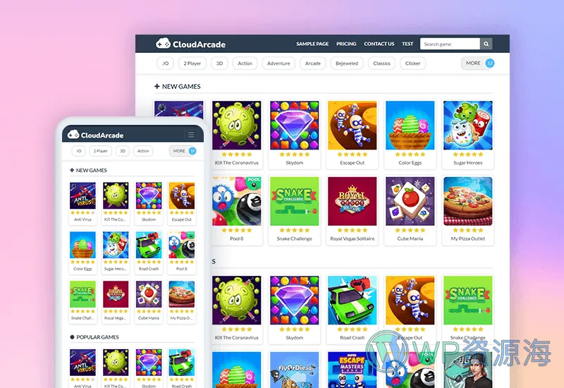 CloudArcade-H5网页在线小游戏网站PHP系统源码插图2-WP资源海