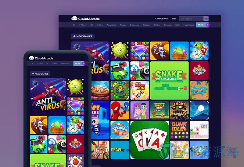 CloudArcade-H5网页在线小游戏网站PHP系统源码插图3-WP资源海