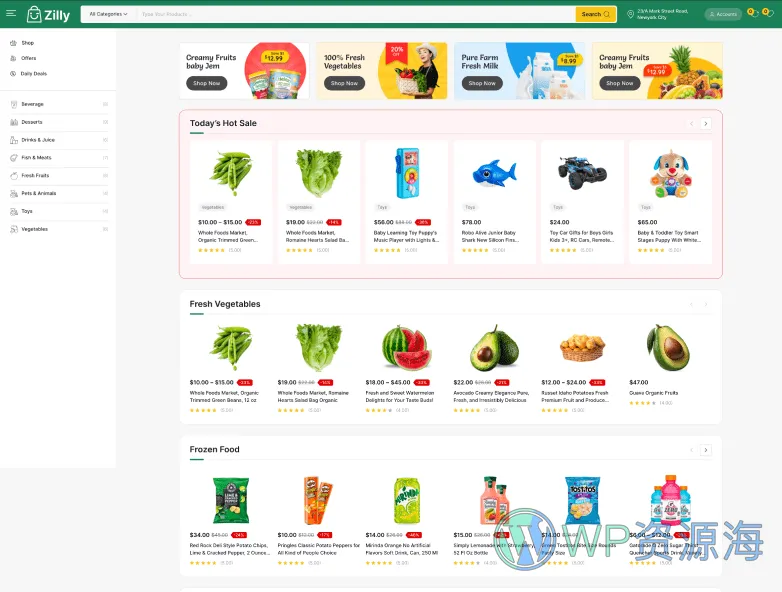 Zilly-生鲜超市果蔬食品电商WordPress主题插图9-WP资源海