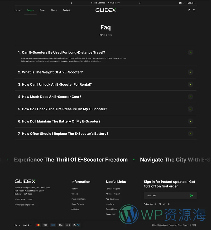 GlideX-漂亮炫酷单产品展示网站模板WordPress主题插图9-WP资源海
