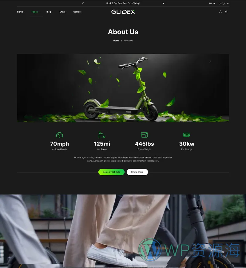 GlideX-漂亮炫酷单产品展示网站模板WordPress主题插图5-WP资源海