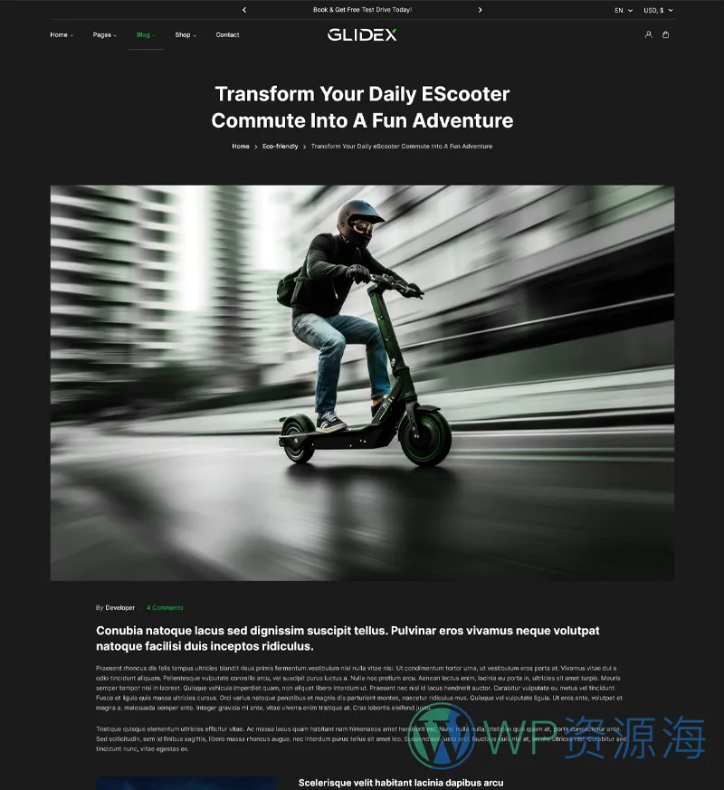 GlideX-漂亮炫酷单产品展示网站模板WordPress主题插图6-WP资源海