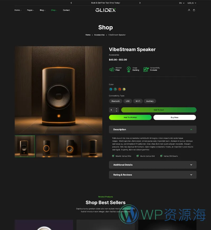 GlideX-漂亮炫酷单产品展示网站模板WordPress主题插图18-WP资源海