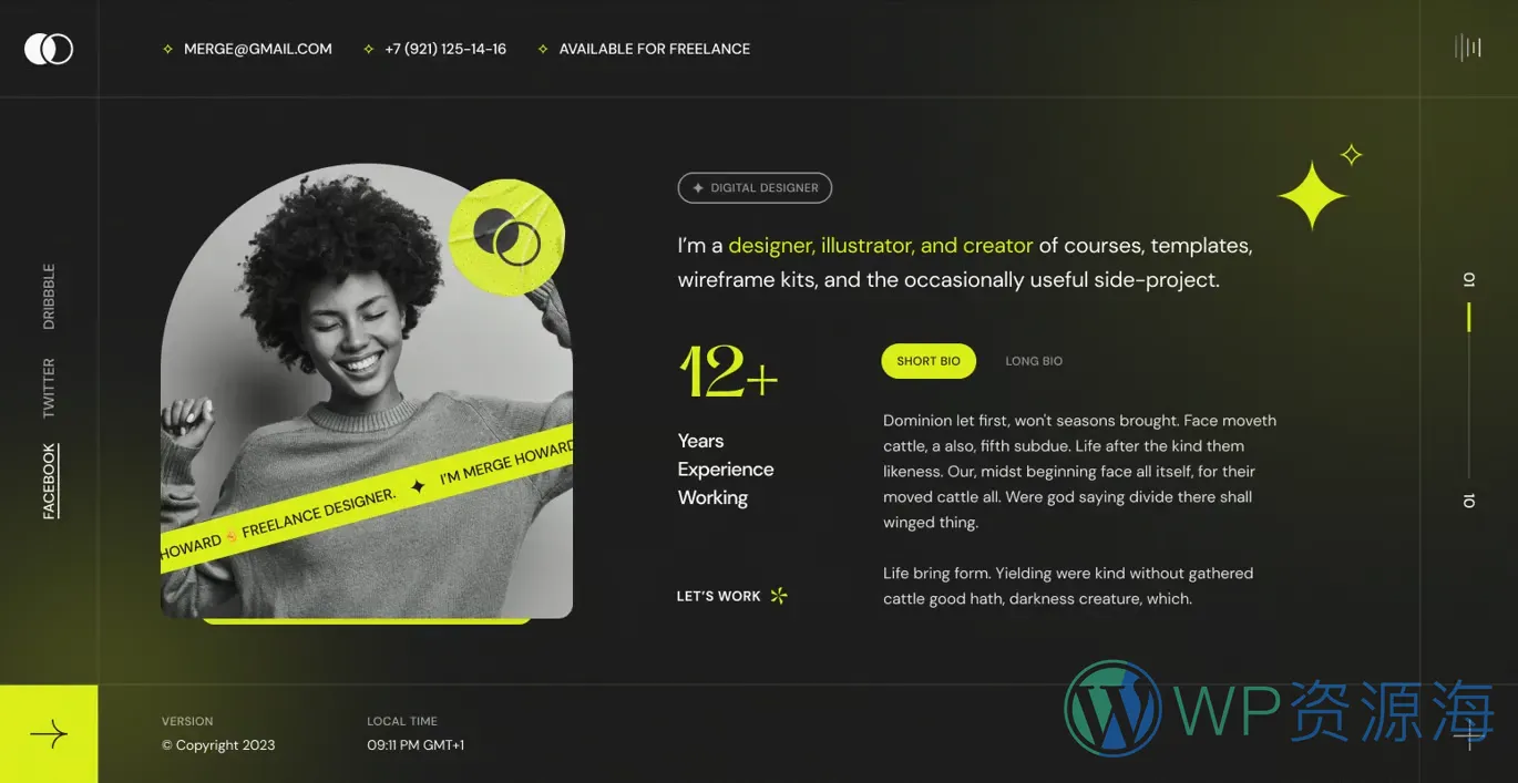 Merge-优雅酷炫个人简历项目展示WordPress主题插图8-WP资源海 Merge-优雅酷炫个人简历项目展示WordPress主题插图8-WP资源海
