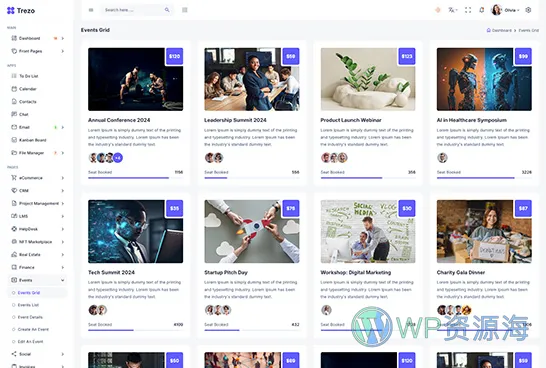 Trezo-专业漂亮后台管理前端模板多框架适配插图35-WP资源海
