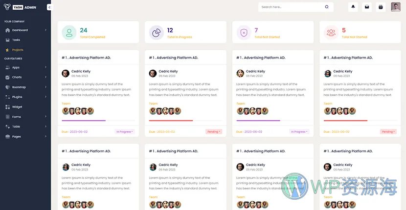 YashAdmin-专业漂亮的后台管理HTML5网站模板插图5-WP资源海