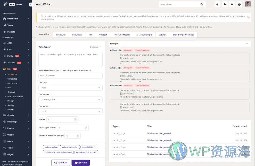 YashAdmin-专业漂亮的后台管理HTML5网站模板插图9-WP资源海