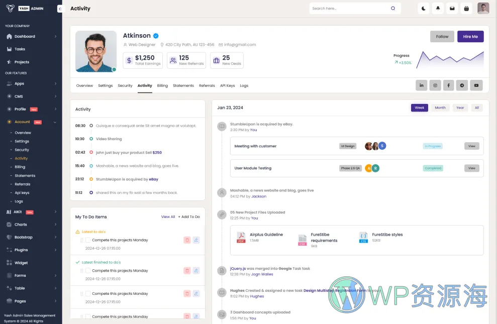 YashAdmin-专业漂亮的后台管理HTML5网站模板插图16-WP资源海