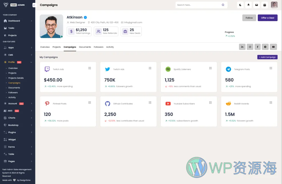 YashAdmin-专业漂亮的后台管理HTML5网站模板插图28-WP资源海