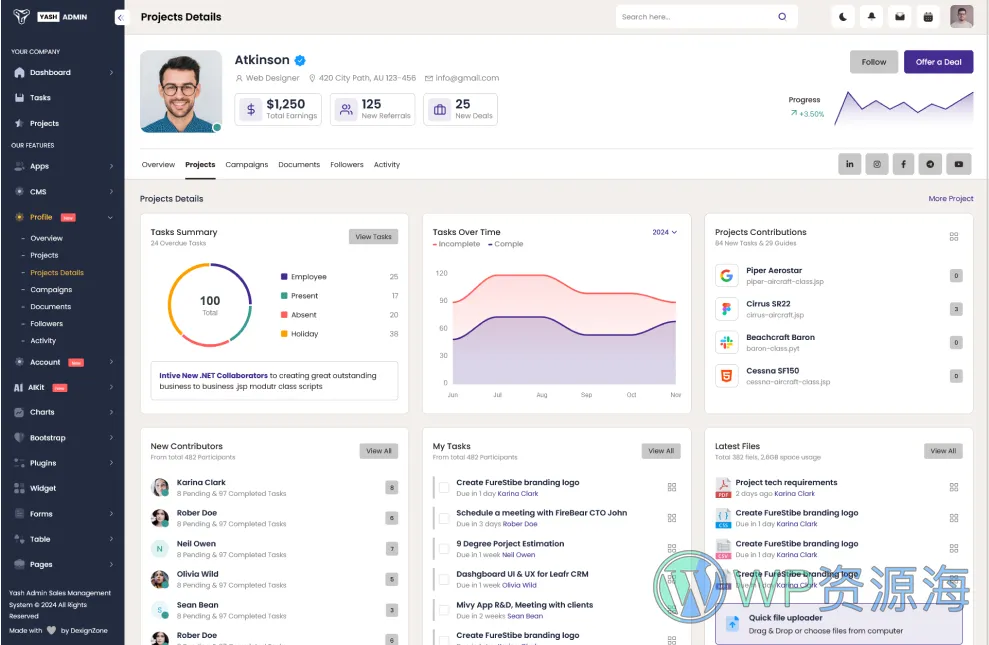 YashAdmin-专业漂亮的后台管理HTML5网站模板插图27-WP资源海