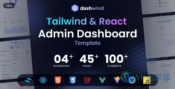 DashWind-超强多用途Tailwind CSS管理后台模板插图-WP资源海 DashWind-超强多用途Tailwind CSS管理后台模板插图-WP资源海