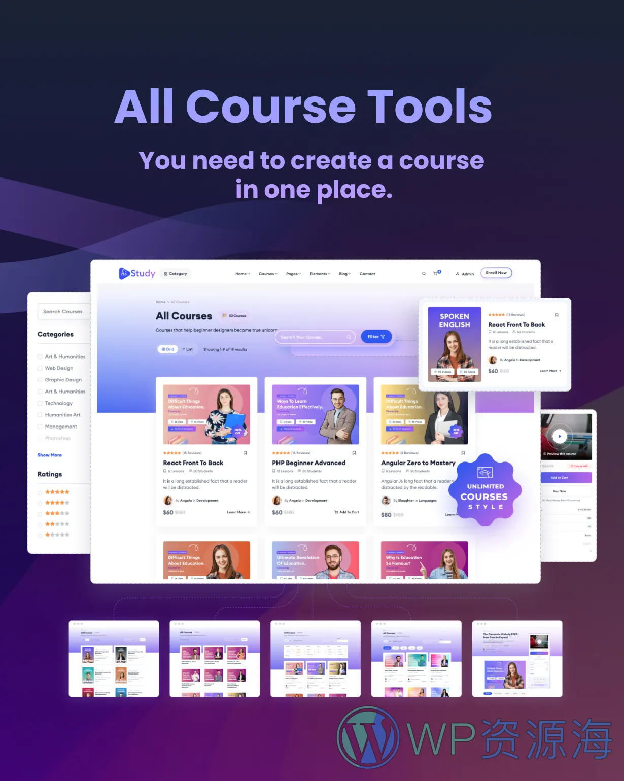 HiStudy-教育培训网课网校HTML5网站模板插图4-WP资源海