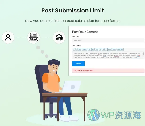 Frontend Post Submission Manager-前台投稿与用户中心WordPress插件插图3-WP资源海