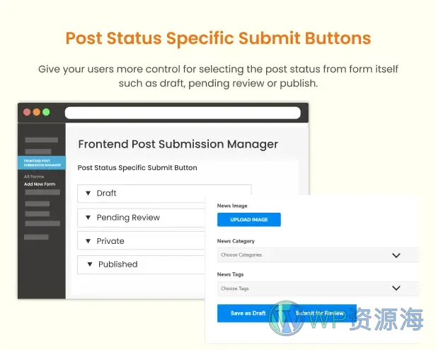 Frontend Post Submission Manager-前台投稿与用户中心WordPress插件插图7-WP资源海