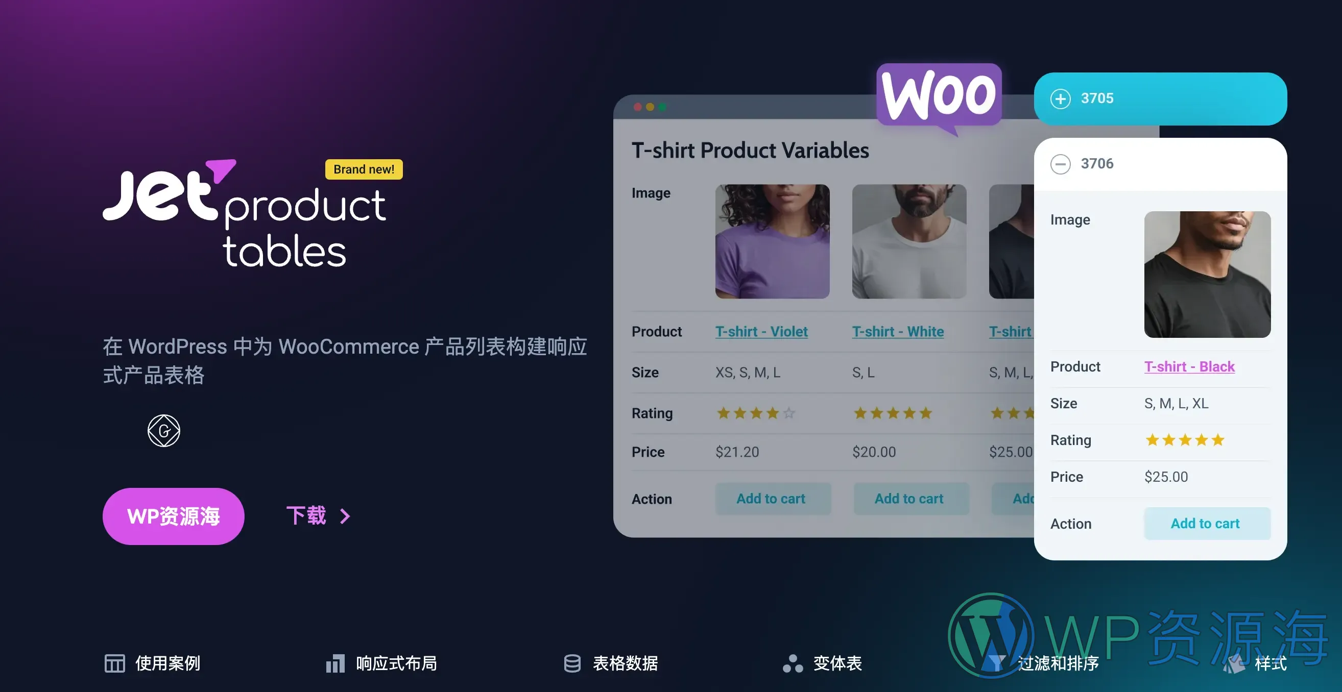 JetProductTables-多产品表格/商品对比筛选Woo插件插图-WP资源海