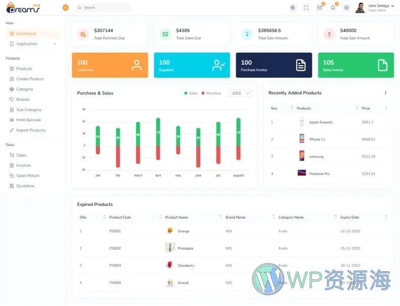 DreamsPOS-POS管理/进销存/CRM 9合1前端精品模板插图4-WP资源海